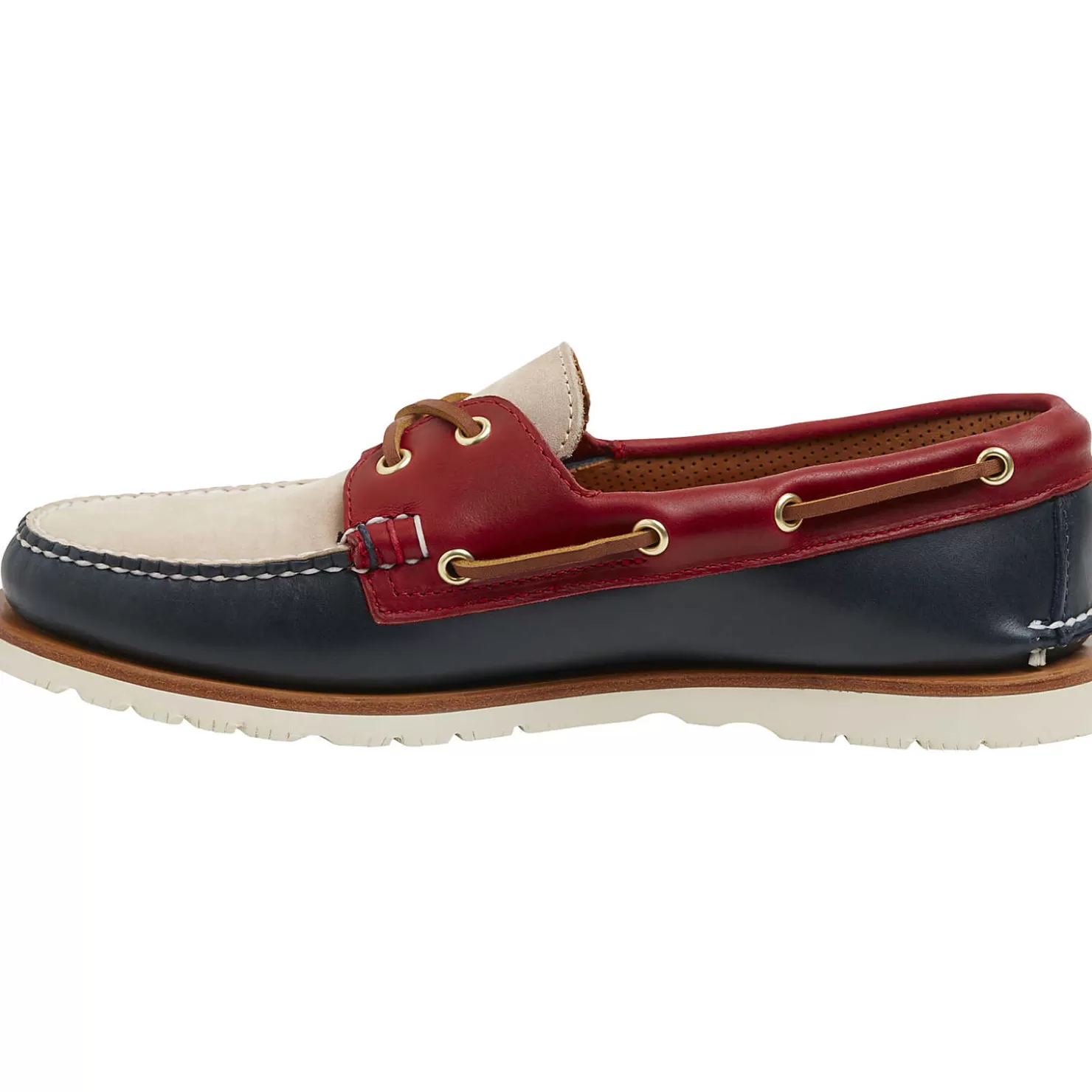 Handcrafted in Maine | Authentic Original Boat Shoe | Sperry Men's Gold Cup™ Authentic Original™ Handcrafted in Maine Tri-Tone Boat Shoe Navy/Red/Ivory