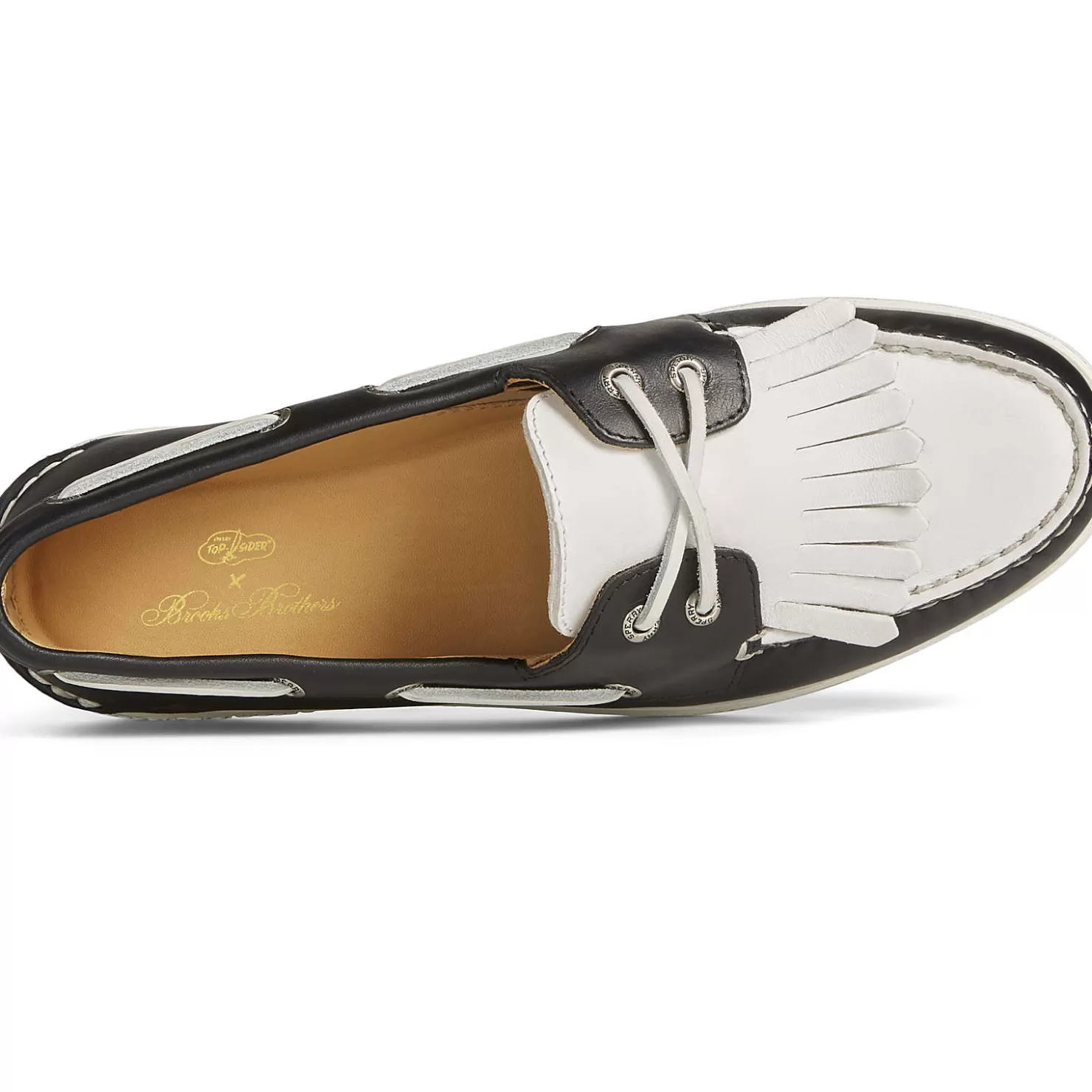 Authentic Original Boat Shoe | Sale | Sperry Men's x Brooks Brothers Authentic Original™ Kiltie Boat Shoe Black/White