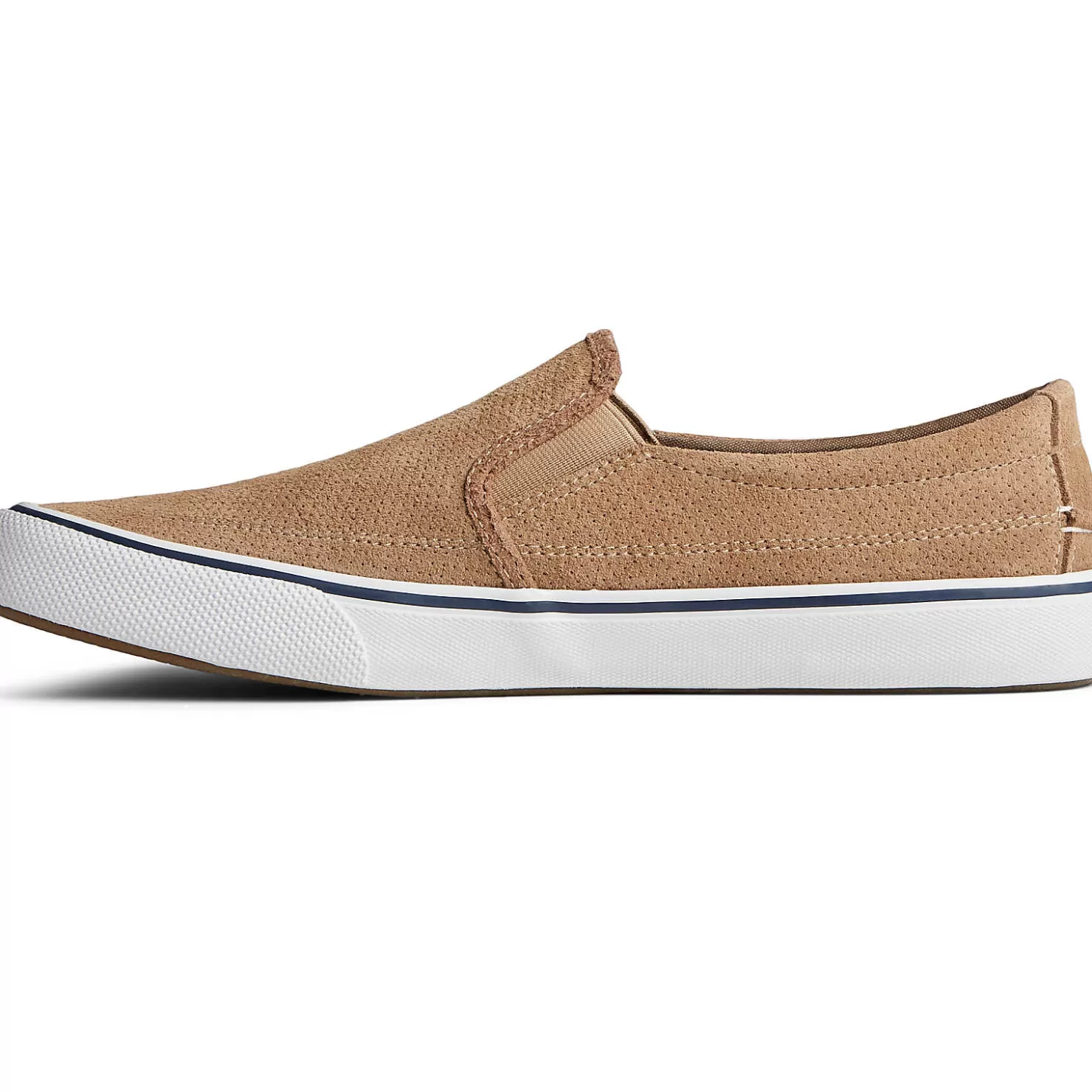 Striper II Sneakers | Sneakers | Sperry Men's Striper II Twin Gore Perforated Slip On Sneaker Tan