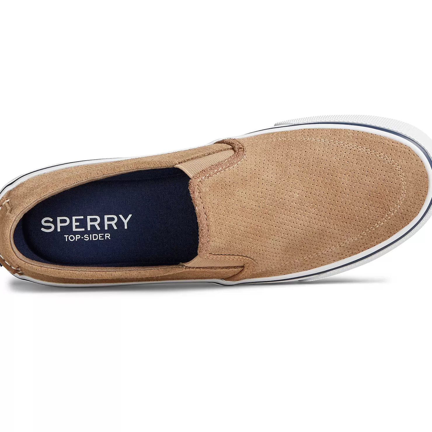 Striper II Sneakers | Sneakers | Sperry Men's Striper II Twin Gore Perforated Slip On Sneaker Tan