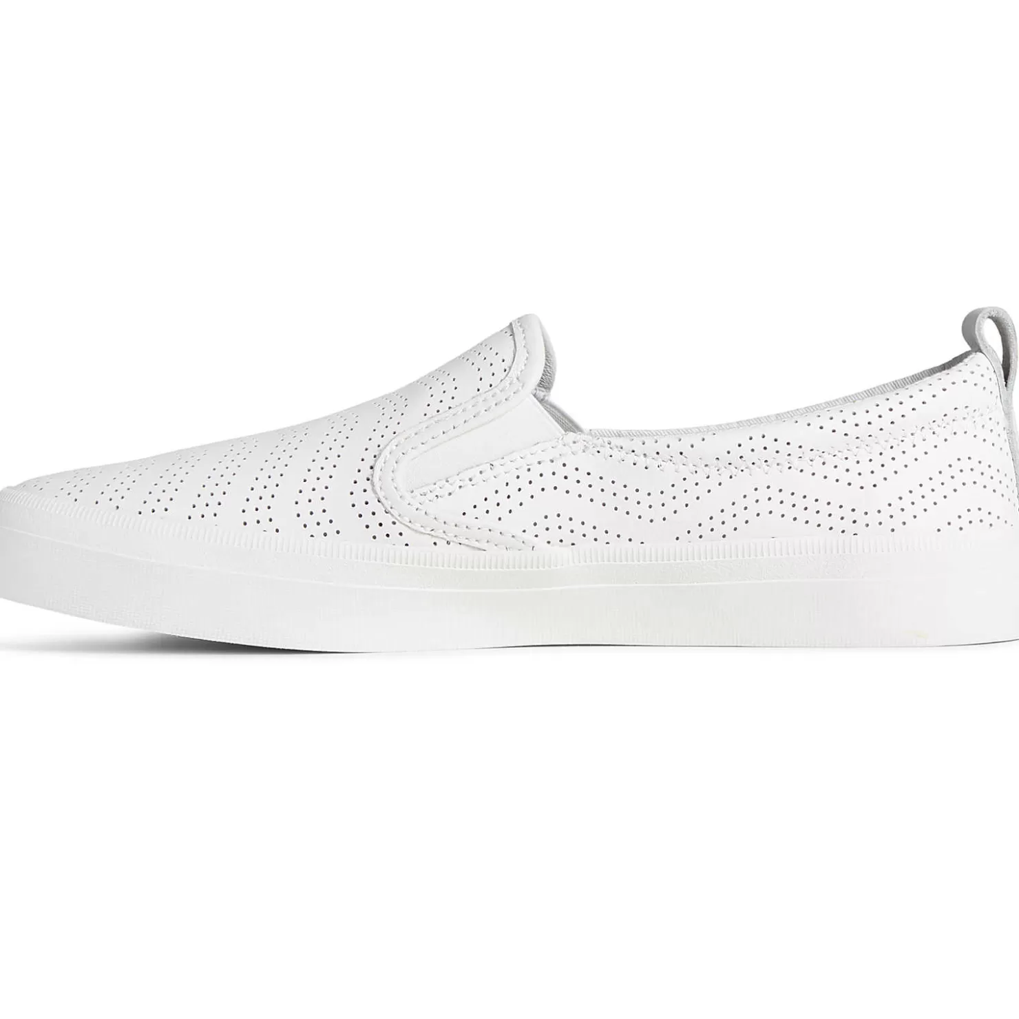Sale | Sneakers | Sperry Women's Crest Twin Gore Perforated Leather Slip On Sneaker White