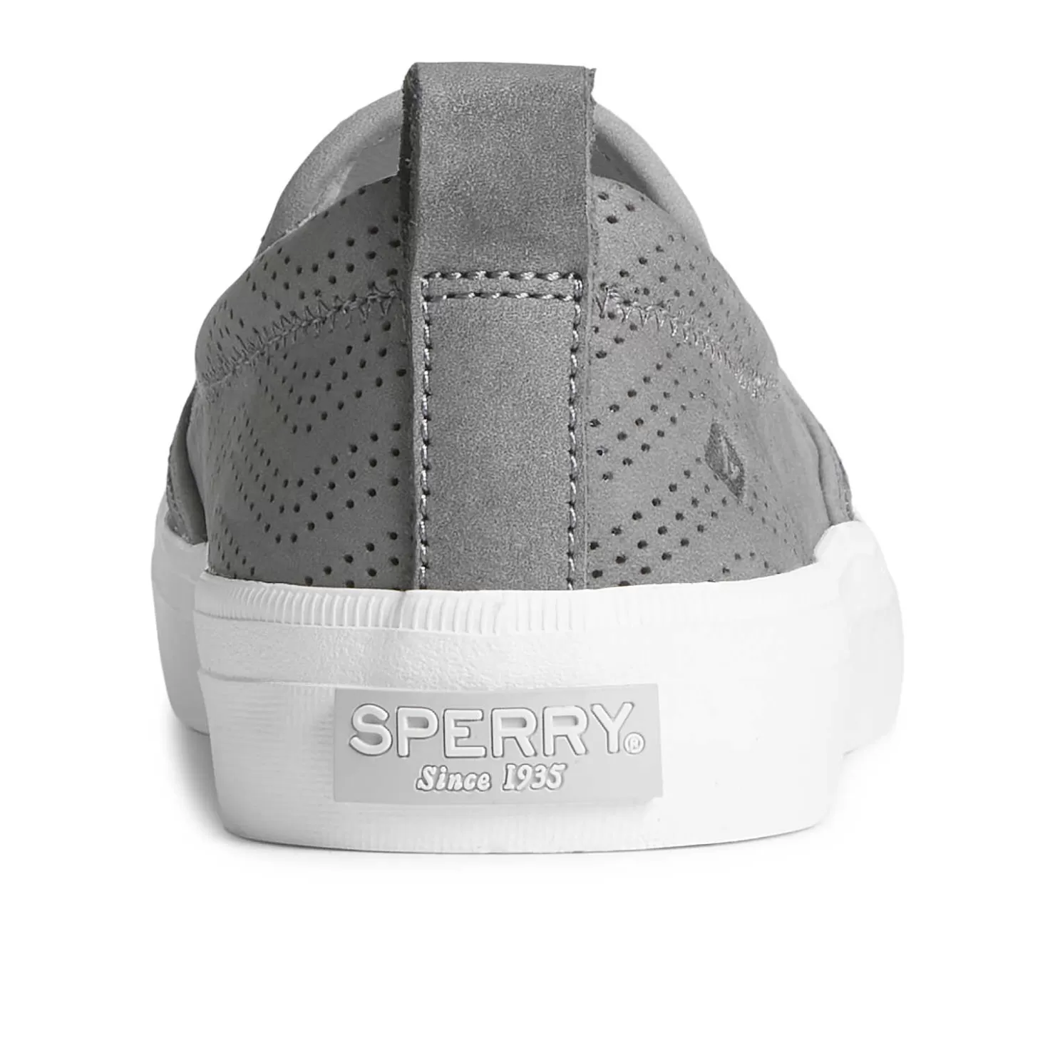 Sale | Sneakers | Sperry Women's Crest Twin Gore Perforated Leather Slip On Sneaker Grey