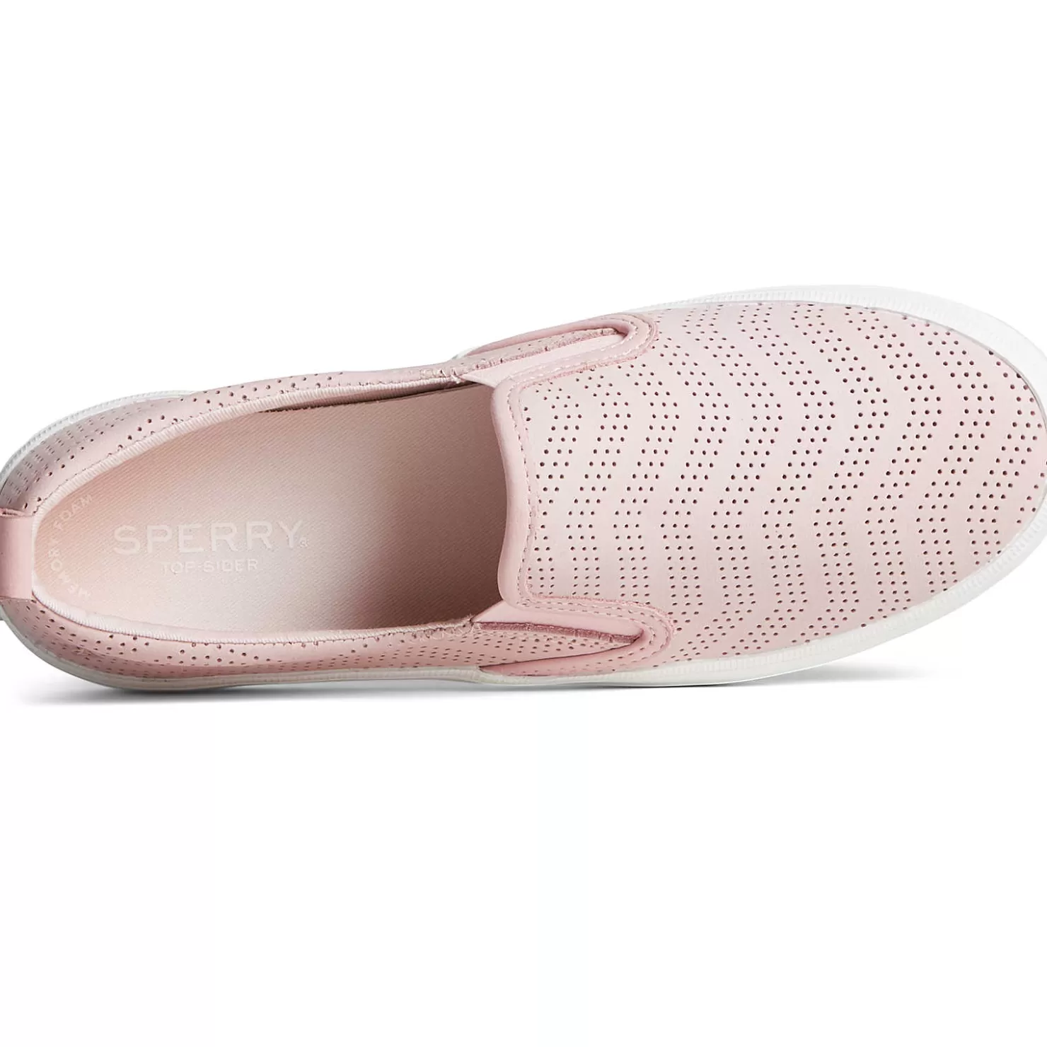 Sale | Sneakers | Sperry Women's Crest Twin Gore Perforated Leather Slip On Sneaker Blush